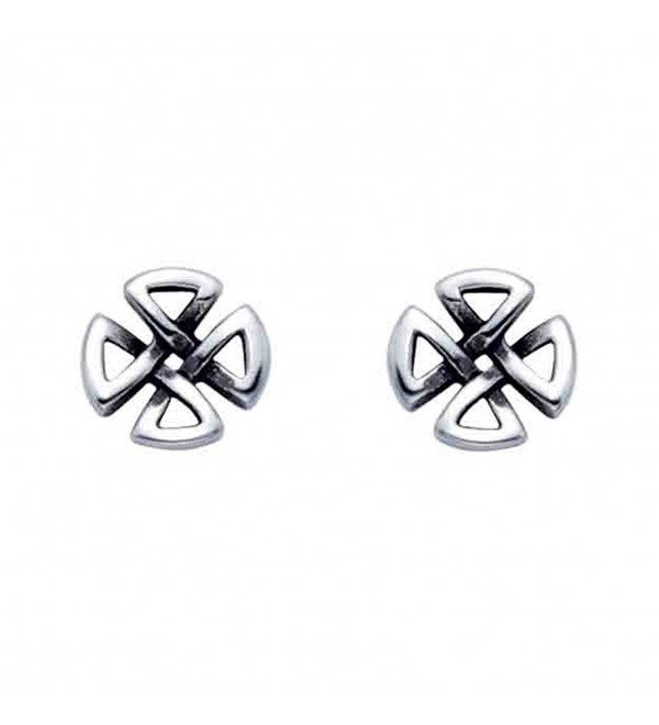 Small Stainless Steel Celtic Cross Stud Earrings - CR119E42DZZ