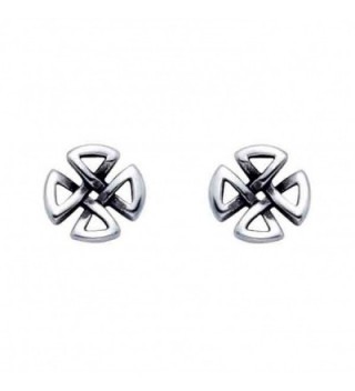 Small Stainless Steel Celtic Cross Stud Earrings - CR119E42DZZ