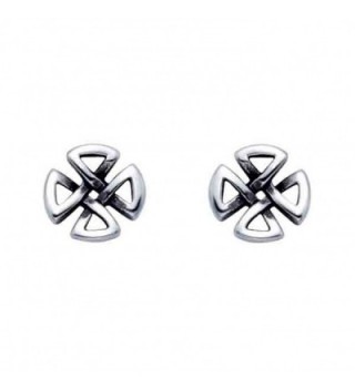 Small Stainless Steel Celtic Cross Stud Earrings - CR119E42DZZ