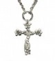 Silver Spoon Cross Double Chain Link Abigail Necklace CND - CJ1199FYKPF