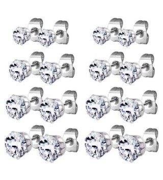 JewelrieShop Stainless Steel Zirconia Earrings