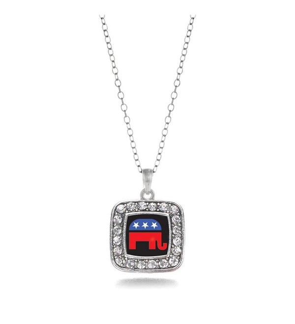 Inspired Silver Pro GOP Republican Party Elephant Charm Necklace - CQ11V7TX679