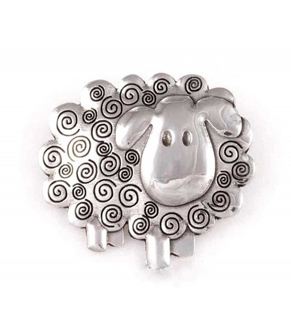 St Justin- Pewter Swirly Sheep Brooch - CP11NIVLMDT