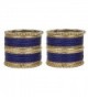 MUCHMORE Outstanding Traditional Fashion Navy Blue Bangle Indian Party wear Jewelry - CQ12MBLLEX9