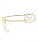 Cute Cat Sweater Pin Suit Party Brooch for Women and Men - White - CM185DRZNY6