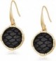 The SAK Inlay Circle Drop Earrings - Black/Gold - CT182LOWDA3