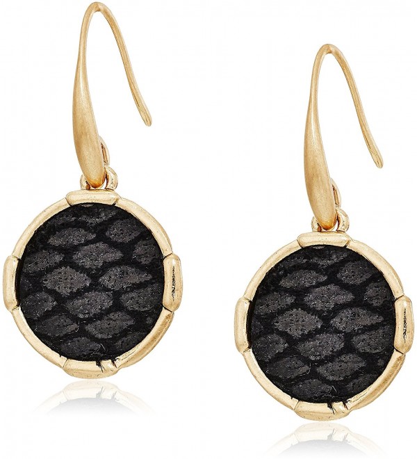 The SAK Inlay Circle Drop Earrings - Black/Gold - CT182LOWDA3