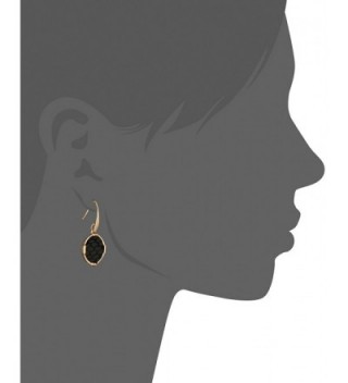 Inlay Circle Black Gold Earrings