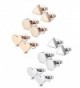 Udalyn 3-6 Pairs Stainless Steel Earrings Heart Earrings Round Triangle Stud Earring Set For Men Women - C4188NYDCWM