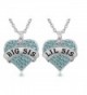 2 Piece Matching Big Sis Little Sis Split Heart Halves Sisters Necklace Jewelry Gift Set - Blue - C9187QK5E4W