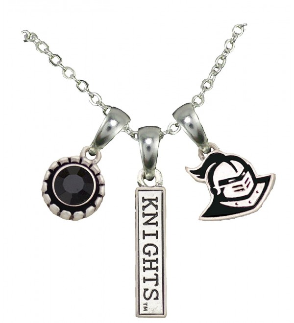 Central Florida Knights 3 Charm Black Crystal Silver Necklace Jewelry UCF - CG12CEXCFT1