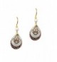Silver Forest Petite Copper Teardrops with Pale Green Open Teardrops- Goldtone Filagree Dangle Earrings - CL11UU3X4Y3