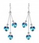 EleQueen Silver tone Earrings Swarovski Crystals - Bermuda Blue - CX12N1RBGQ7