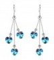 EleQueen Silver tone Earrings Swarovski Crystals - Bermuda Blue - CX12N1RBGQ7