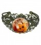 GiftJewelryShop Bronze Retro Style little cat in Halloween pumpkin Flower Cuff Bangle Bracelets - CK11QYG46ZB