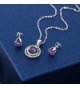 Purple Amethyst Sterling Pendant Earrings