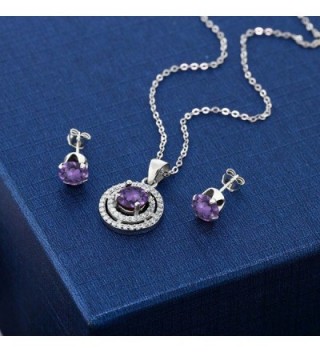 Purple Amethyst Sterling Pendant Earrings