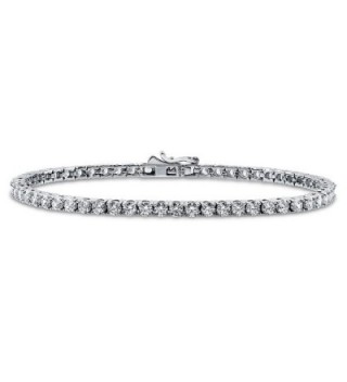 BERRICLE Rhodium Plated Sterling Silver Tennis Bracelet Made with Swarovski Zirconia - CK128GD87QD