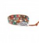 WWJD Bracelet Leather Rainbow Beads