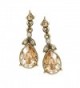 Swarovski Crystal Faceted Teardrop Simple Bridesmaids Vintage Wedding Drop Earrings - C512JXCZOX5