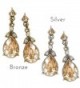 Swarovski Teardrop Bridesmaids Earrings Champagne in Women's Drop & Dangle Earrings