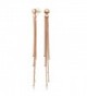 Kemstone Fashion Jewelry Long Tassel Earrings for Women - rose gold - C312HLRIWPL