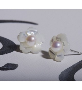 S Leaf Sterling Silver Earrings Camellia