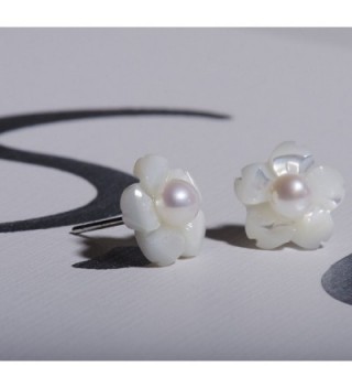 S Leaf Sterling Silver Earrings Camellia in Women's Stud Earrings