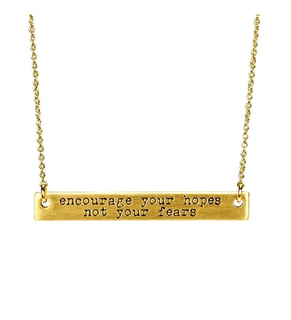 Miraclelove Gold Chain Inspirational Necklace Handmade Brass Engraved Bar Necklace- 18" - CM182LAREGN