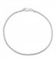 Small 2mm Real 925 Sterling Silver Italian Crafted Diamond-Cut Rope Chain Bracelet + Polishing Cloth - CH11UMNESKZ