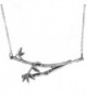 Helen de Lete Original Bamboo Knot Tree Leaf Branch Sterling Silver Collar Necklace - CP12O1EFAER