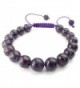 KONOV Womens Natural Gemstone Amethyst Quartz Crystal Bracelet- 7-9 inch Adjustable- Purple - C011XBYDXNZ