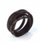 Unisex Adjustable Genuine Leather Bracelet Wide Brown Belt Cuff Bangle Handmade Jewelry By Jenia - Dark Brown - CD17YSD5Q87