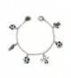 Silver-tone White and Black Soccer Theme Charm Bracelet by Jewelry Nexus Shoe T-shirt I Love Soccer - CI11NKIWNNN