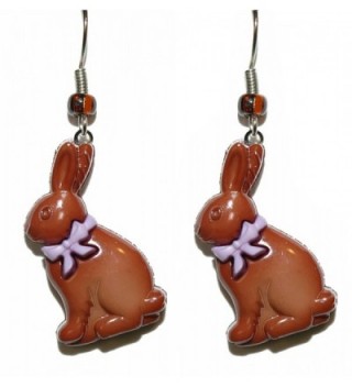 Chocolate Easter Bunny Dangle Earrings (H139a2) - CD17YHSE8QA