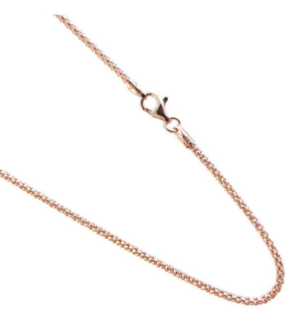 Rose-gold Plated Over Sterling Silver Chain Pop-corn Necklace. 14-16-18-20-22-24-30 Inches - CV11TAQRVML