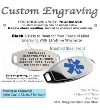 MyIDDr Pre Engraved Customizable Pacemaker Bracelet