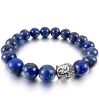 INBLUE Women-Men's 12mm Energy Bracelet Link Wrist Energy Stone Simulated Buddha Mala Bead - 05.blue - CH11W6AWX6H