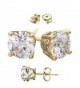 14 Karat Gold Cubic Zirconia Stud Earrings.1.00 Carat Total Weight Half a Carat Each Stone. - CR11C5366JV