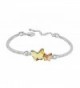 Acefeel White Gold Plated Made with Swarovski Element Crystal Butterfly Bracelet Women's Jewerly B041 - Yellow - CR12NRI6N4A
