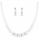 Lux Accessories Silvertone Faux Pearl Necklace Earrings Special Occasion Set 2PC - CS1867M0406