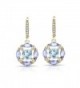 Sterling Silver Blue Topaz- Amethyst and White Topaz Circle Dangle Leverback Earrings - C51853H6EOR
