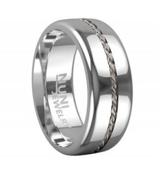 Nuni Jewelry Tungsten Silver Wedding - C712NSTMPFL