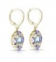 Flashed Sterling Amethyst Leverback Earrings in Women's Drop & Dangle Earrings