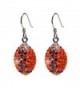 Orange and Blue Striped Crystal Football Earrings - C312CFBUHTR