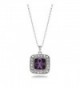 Chiari Malformation Awareness Classic Silver Plated Square Crystal Necklace - CG11KEPGC3R