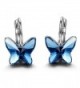 Brilla Gifts for Women Hoop Earrings Fashion Jewelry Set "Butterfly Dream" Swarovski Elements Crystal - Blue - CI129F5E8PP