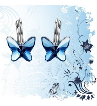 Earrings Fashion Butterfly Swarovski Elements in Women's Hoop Earrings