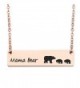 WUSUANED Rose Gold Sweet Mama and Cub Bear Bar Necklace Gift for Mom Grandma Wife - 2 cubs rose gold - C6188E2N7UQ