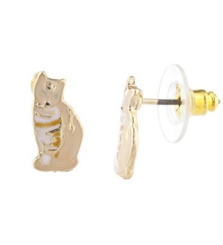 Lux Accessories Assorted Enamel Kitty Earring